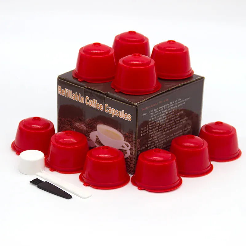 Capsule Café Réutilisable Dolce Gusto Lot de 10 Avec Cuillère et Brosse capsule