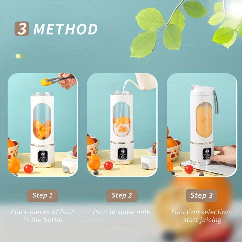 Blender USB Rechargeable avec affichage LED - 450ml, idéal smoothies &amp; milkshakes blender