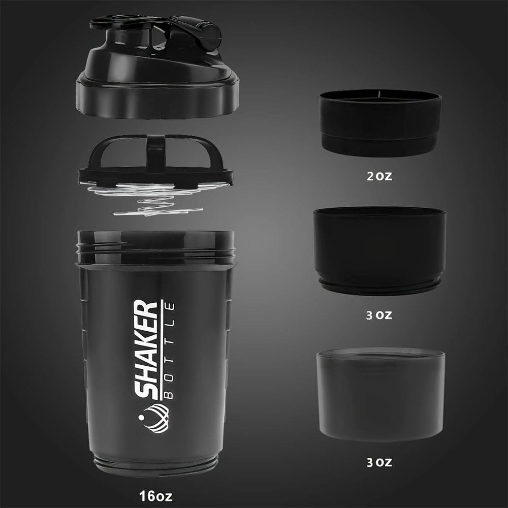 Bouteille Shaker 2 Compartiments Proteine GymHomeAsistantFitness