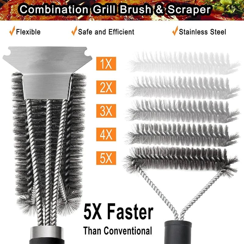 Brosse de Nettoyage pour Grill en Acier Inoxydable 18 Pouces