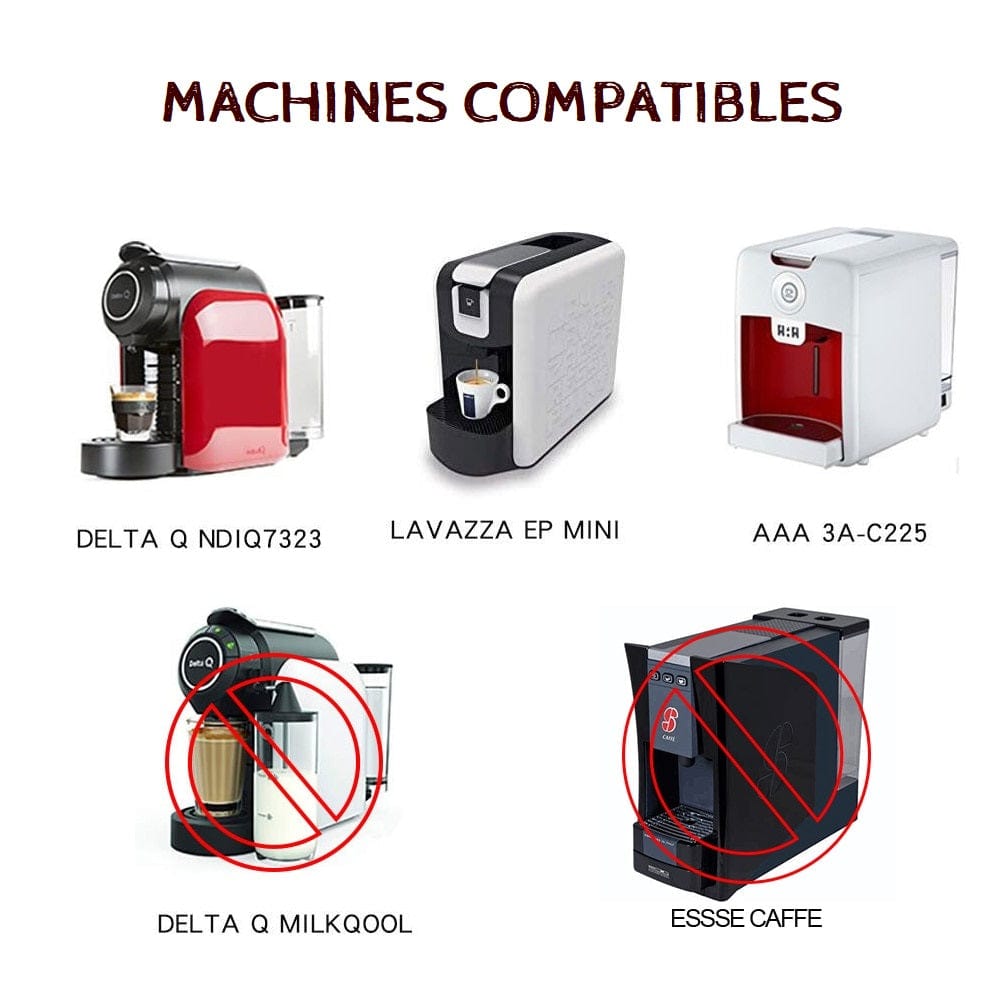 Capsules réutilisables pour Delta Q NDIQ7323, Lavazza EP Mini et  AAA 3A-C225 capsule