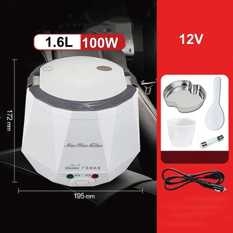 Cuiseur à riz pour voiture blanc 12 V 100 W et accessoires