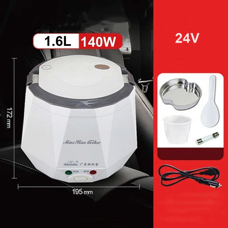 Cuiseur à riz pour voiture blanc 24 V 140 W et accessoires