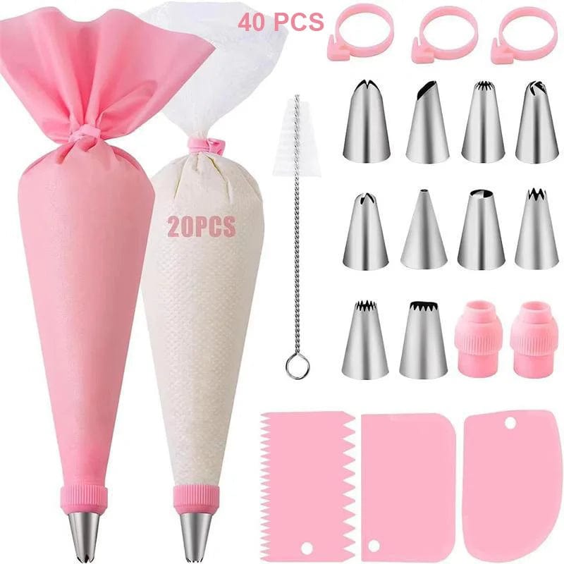 Ensemble Douilles &amp; Poche à Douille en Silicone pour Cake Design douillepoche