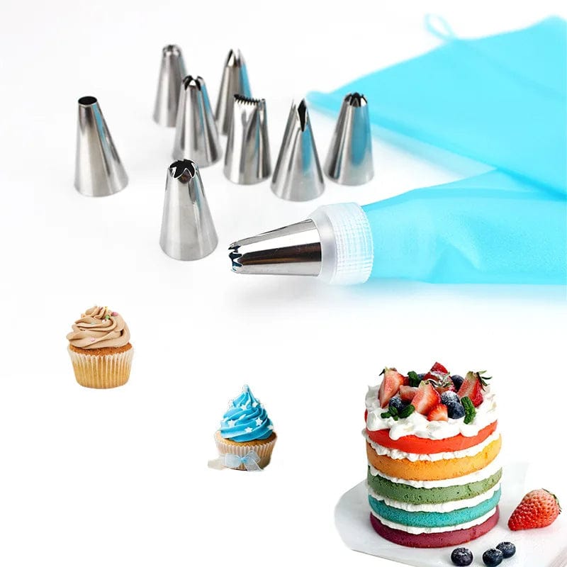 Ensemble Douilles &amp; Poche à Douille en Silicone pour Cake Design douillepoche