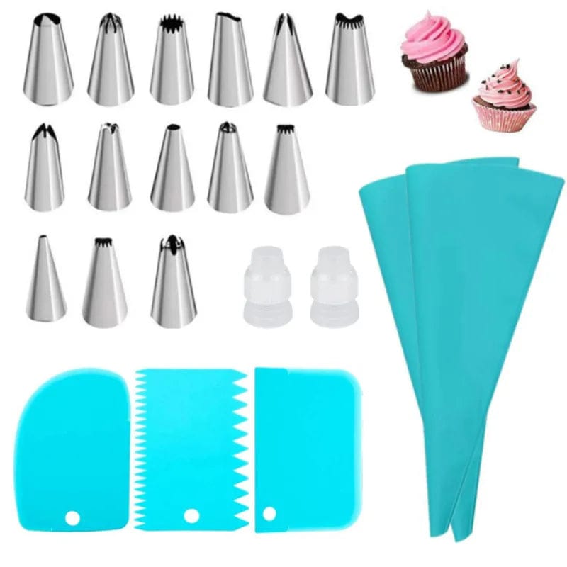 Ensemble Douilles &amp; Poche à Douille en Silicone pour Cake Design douillepoche