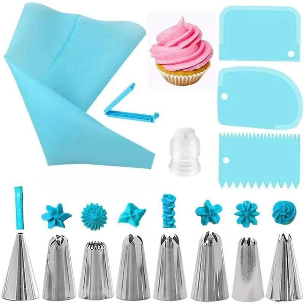 Ensemble Douilles &amp; Poche à Douille en Silicone pour Cake Design douillepoche