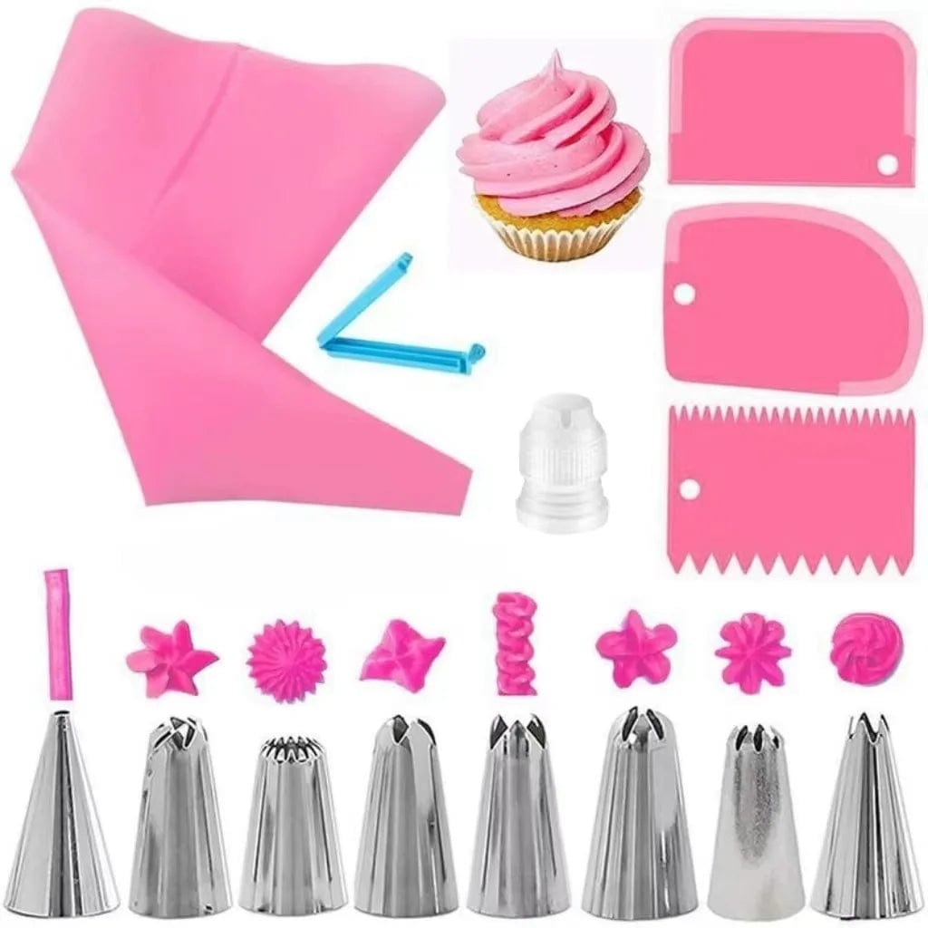 Ensemble Douilles &amp; Poche à Douille en Silicone pour Cake Design douillepoche