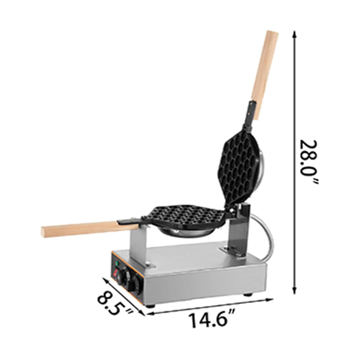 Gaufrier bubble waffle électrique – rotation de la plaque à 180°