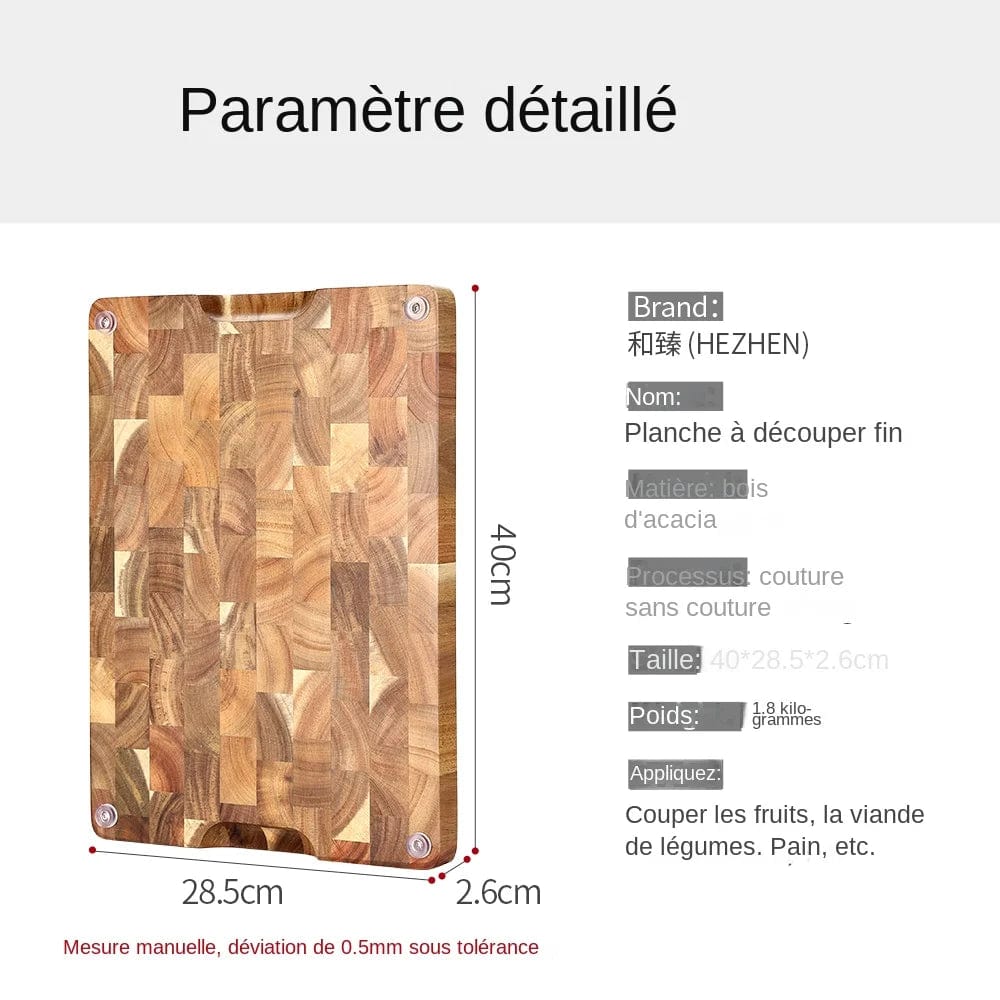 Planche à découper en bois d'acacia double face Planche à Découper