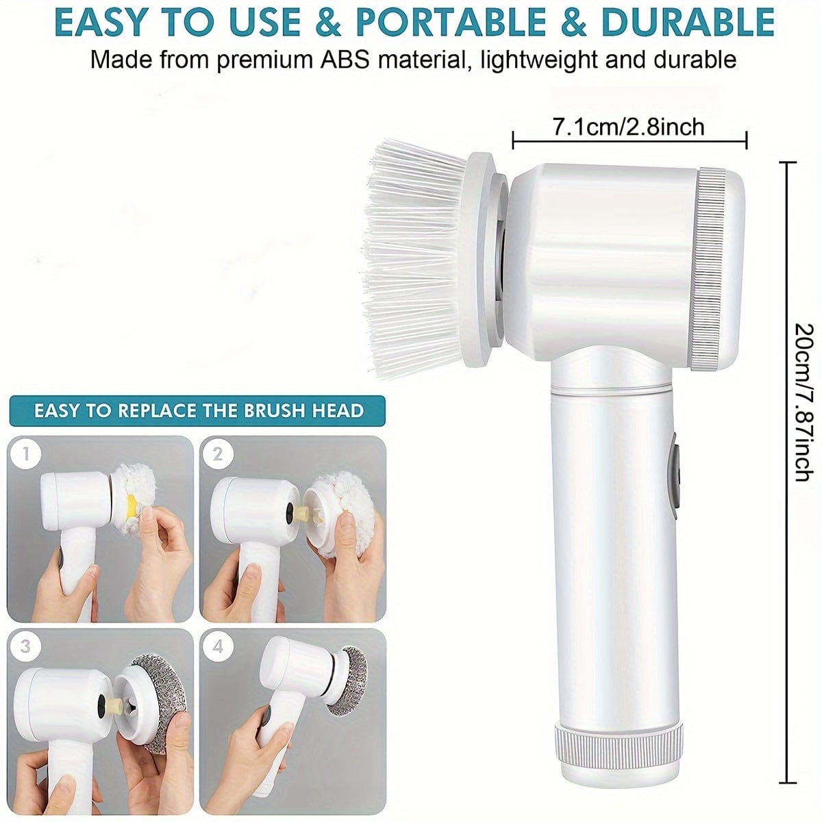 Têtes interchangeables de la brosse rotative électrique sans fil