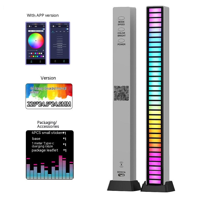 Barre lumineuse LED 16 ou 32 LED RGB pour lumières d'ambiance et musique