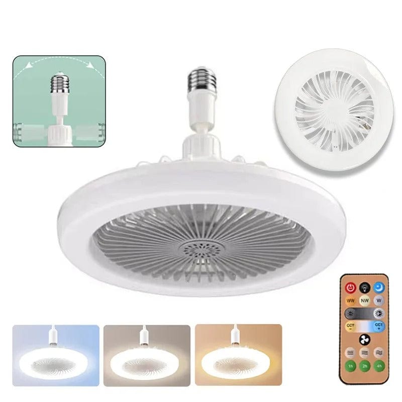 Ventilateur de plafond à base E27 orientable avec télécommande