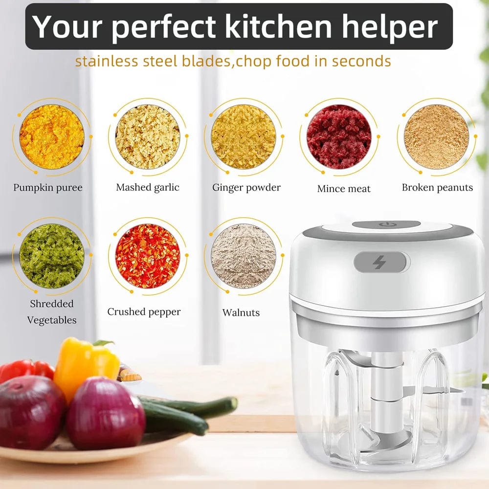 Mini Hachoir Électrique pour l'Ail et les Légumes - Broyeur USB Portable &amp; sans Fil Hachoirs à légumes