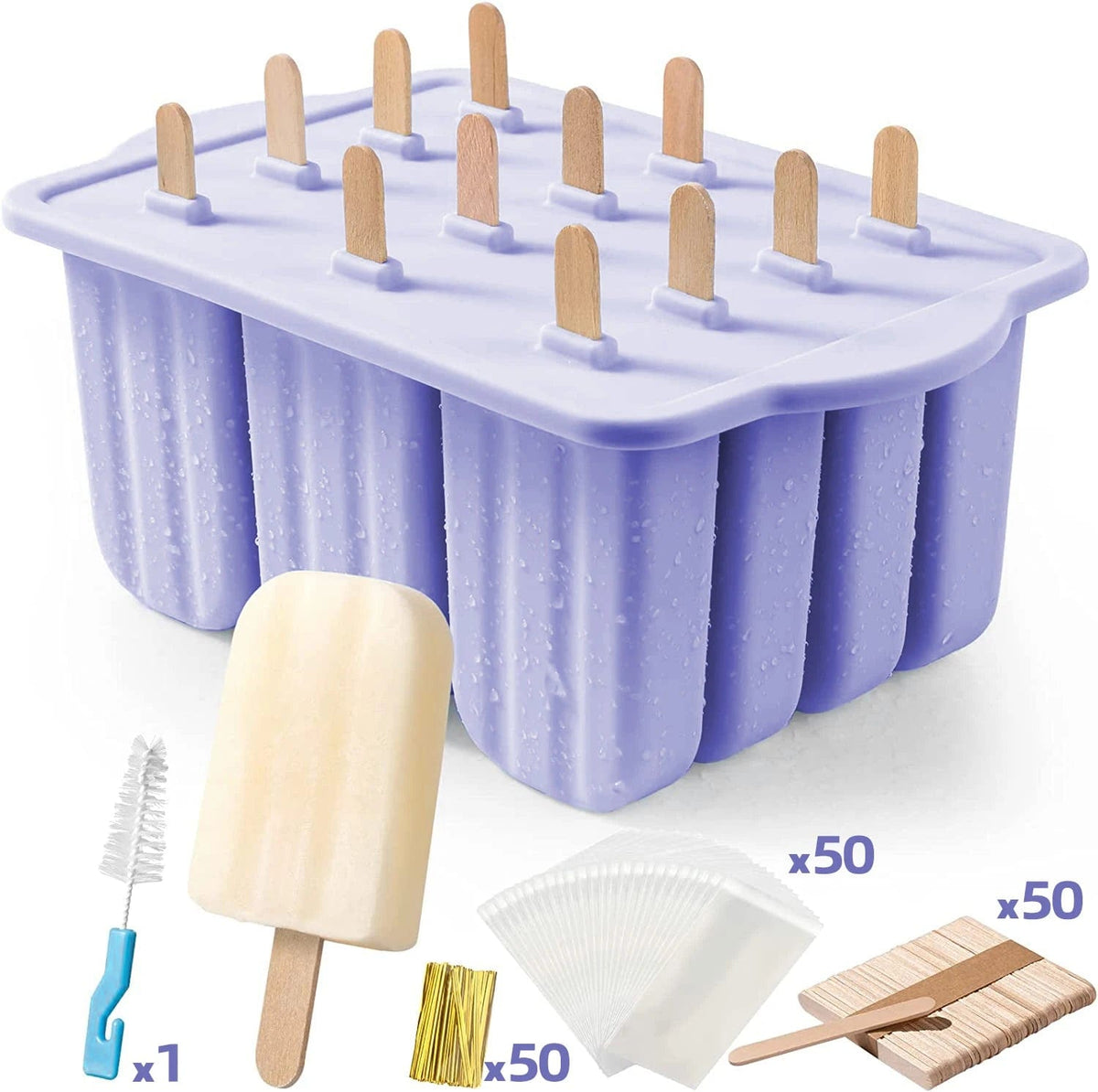 Moule à glace en silicone avec bâtonnets en bois moule glace
