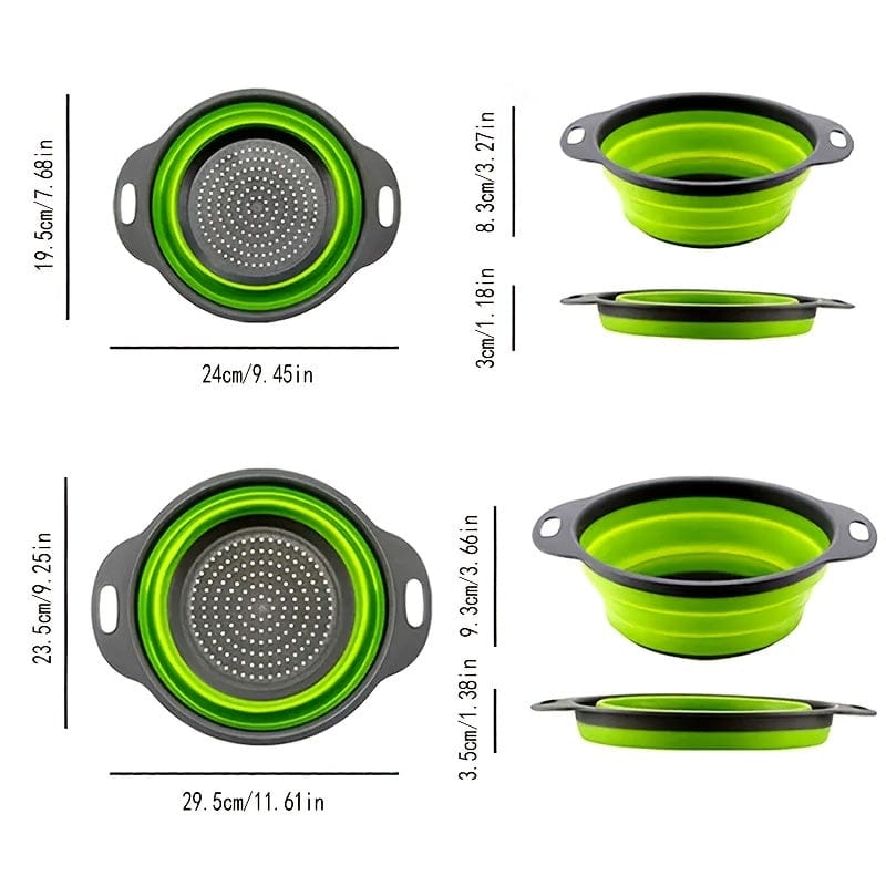 Passoires pliables petite et grande pour fruits et légumes