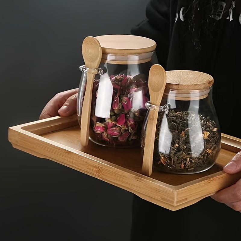 Pots en verre hermétiques pour thé, café, épices et céréales