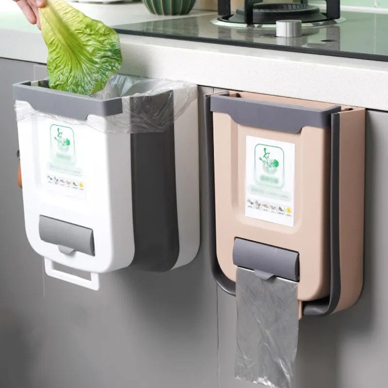 Poubelle de Cuisine Murale Pliable, Rangement Suspendu dans l'Armoire, Pratique et Eco-Friendly