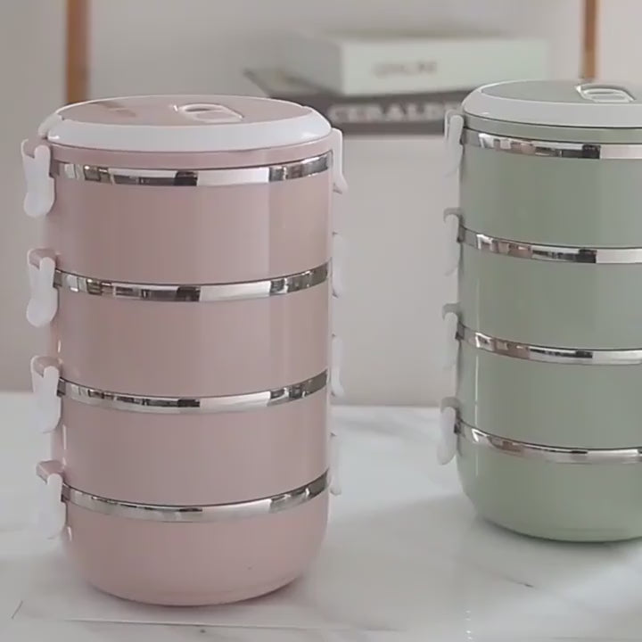 Lunchbox cylindrique multi-compartiments