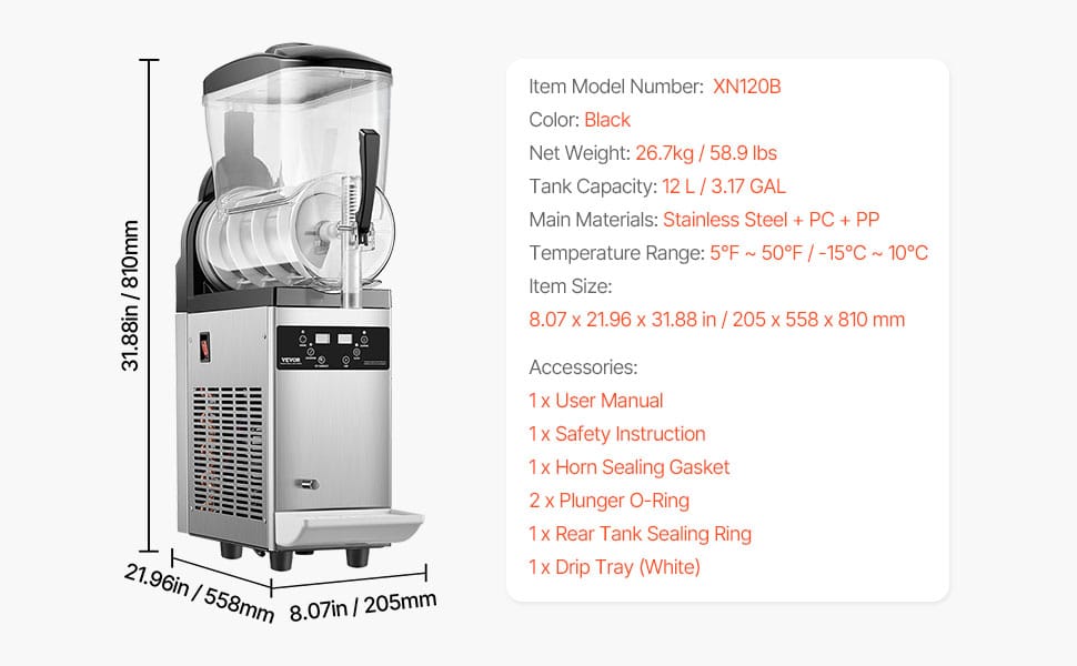 Machine à Granita Professionnelle 12 L — 1 Cuve, 48 Boissons machine a granita