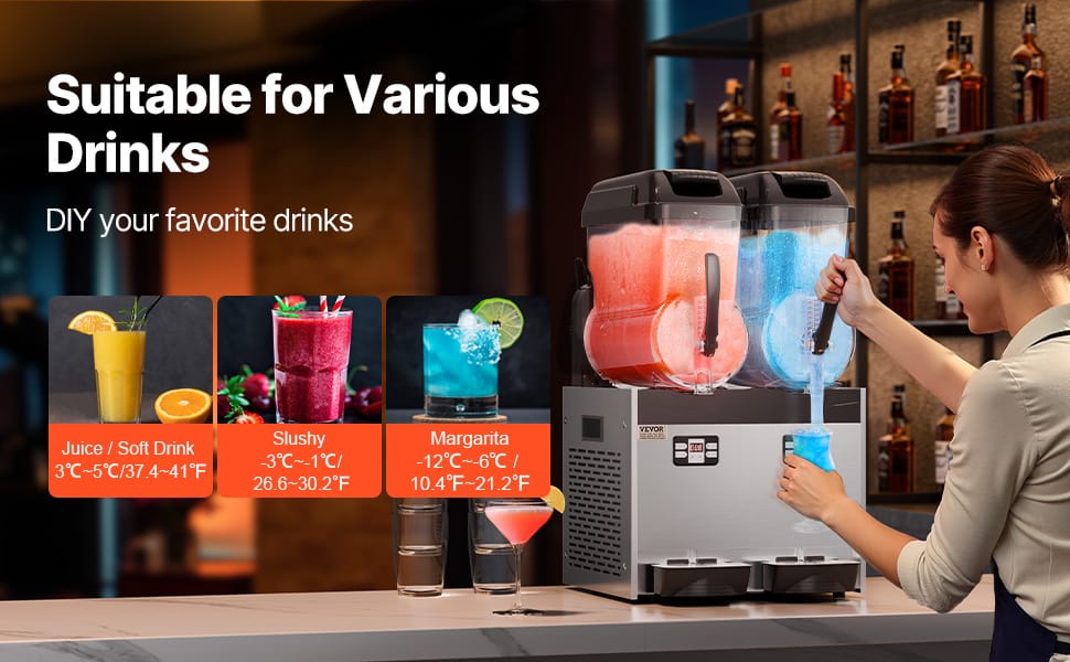 Machine à Granita Professionnelle 12 L — 1 Cuve, 48 Boissons machine a granita
