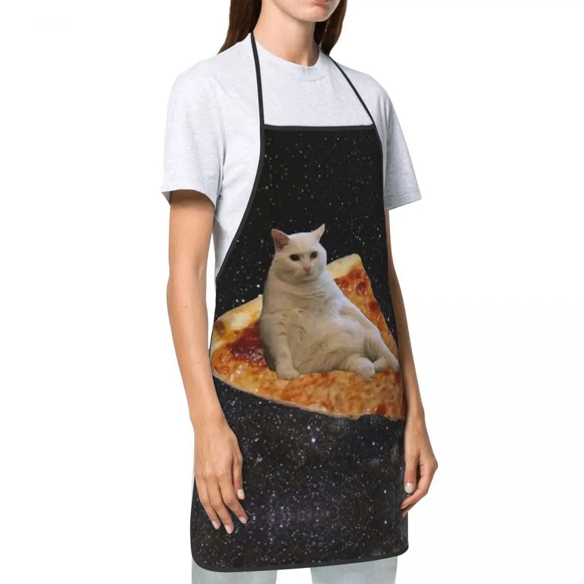 Tablier Cuisine Pizza Chat Espace Meme Unisexe humoristique - Oxford - Pour chefs cuisiniers tablier