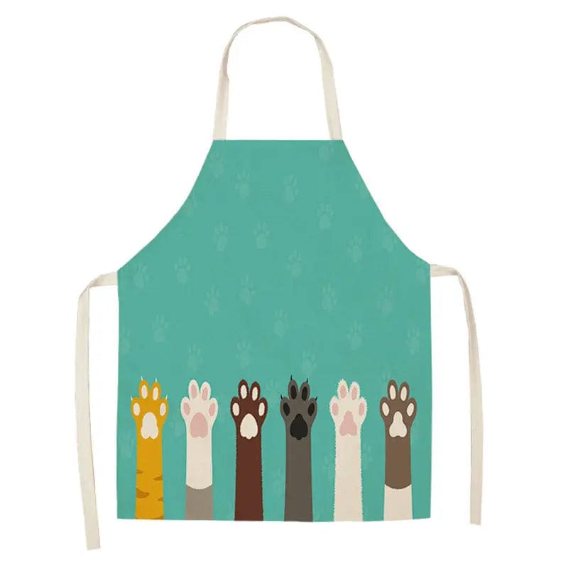 Tablier de Cuisine Chat Mignon en Lin sans Manches tablier