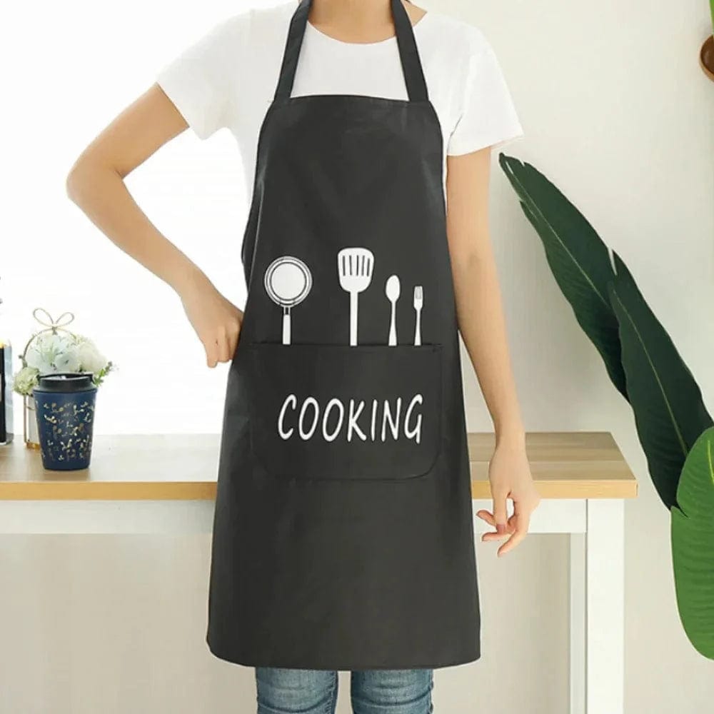 Tablier de Cuisine Classique "Cooking" en PVC Imperméable - Couleur Blanc-cassé tablier