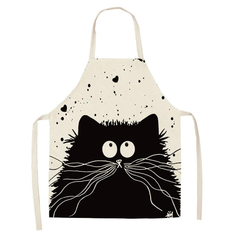 Tablier de Cuisine - Dessin de 2 Chats Amoureux tablier