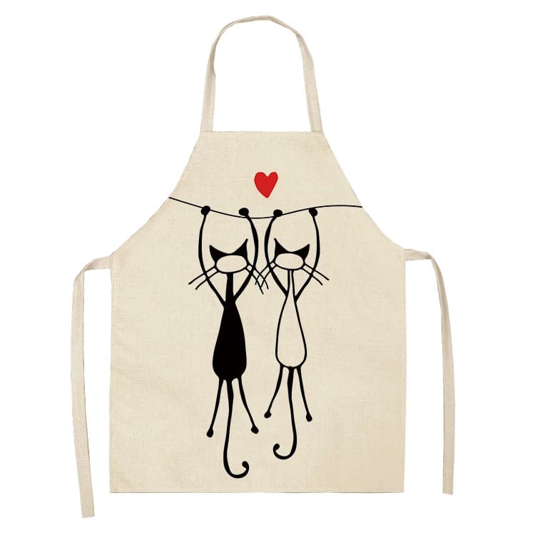 Tablier de Cuisine Dessin de Chat qui grimpe - Lin Japonais - Chat Grimpeur tablier