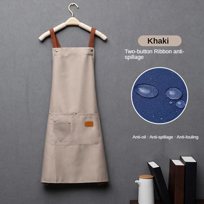 Tablier de cuisine pour homme et femme - Tablier de travail pour chef en tissu non-tissé marron tablier