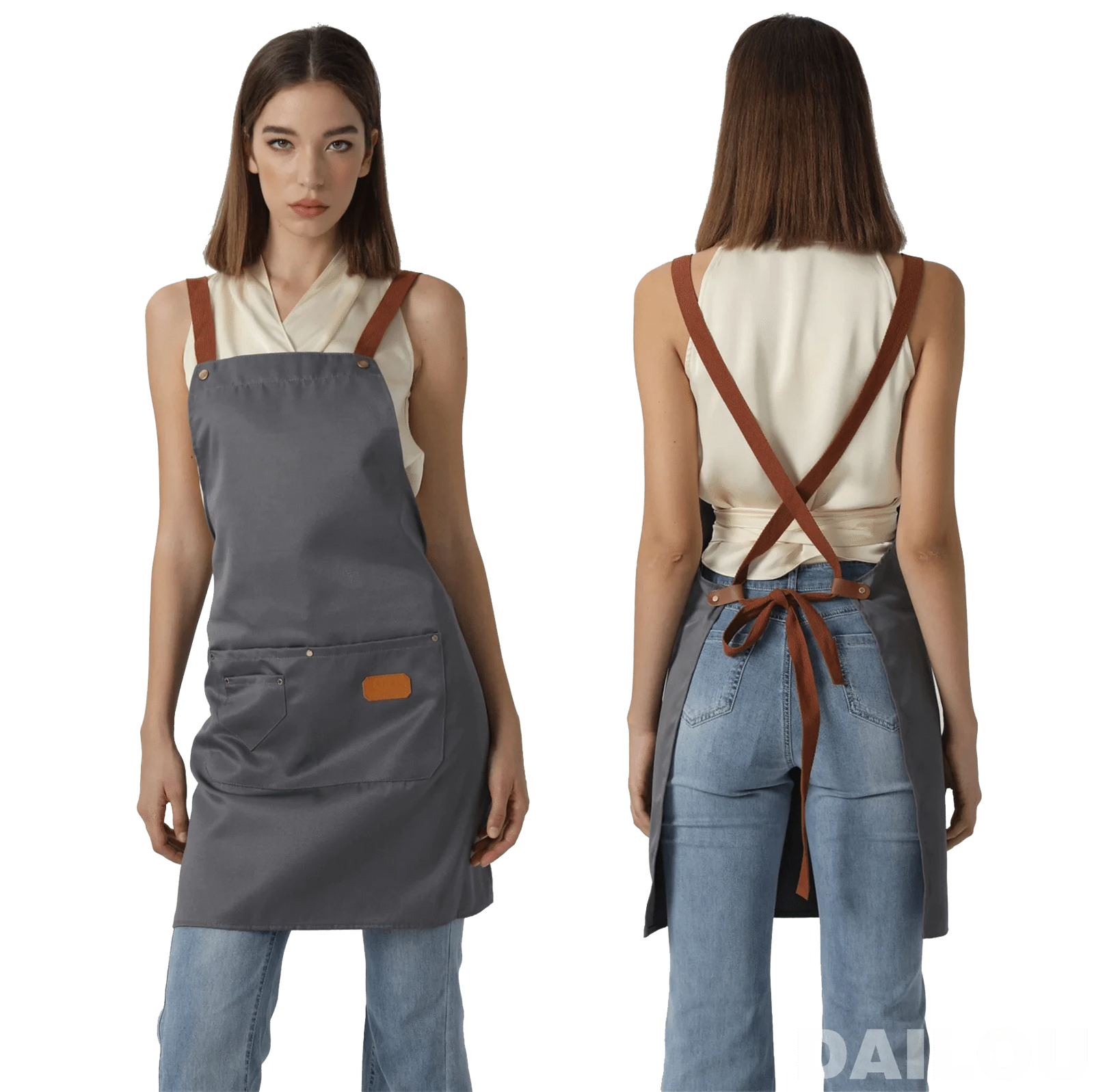 Tablier de cuisine sans manches en tissu non-tissé pour homme et femme - Tablier chef pour cuisine, grill et restaurant tablier