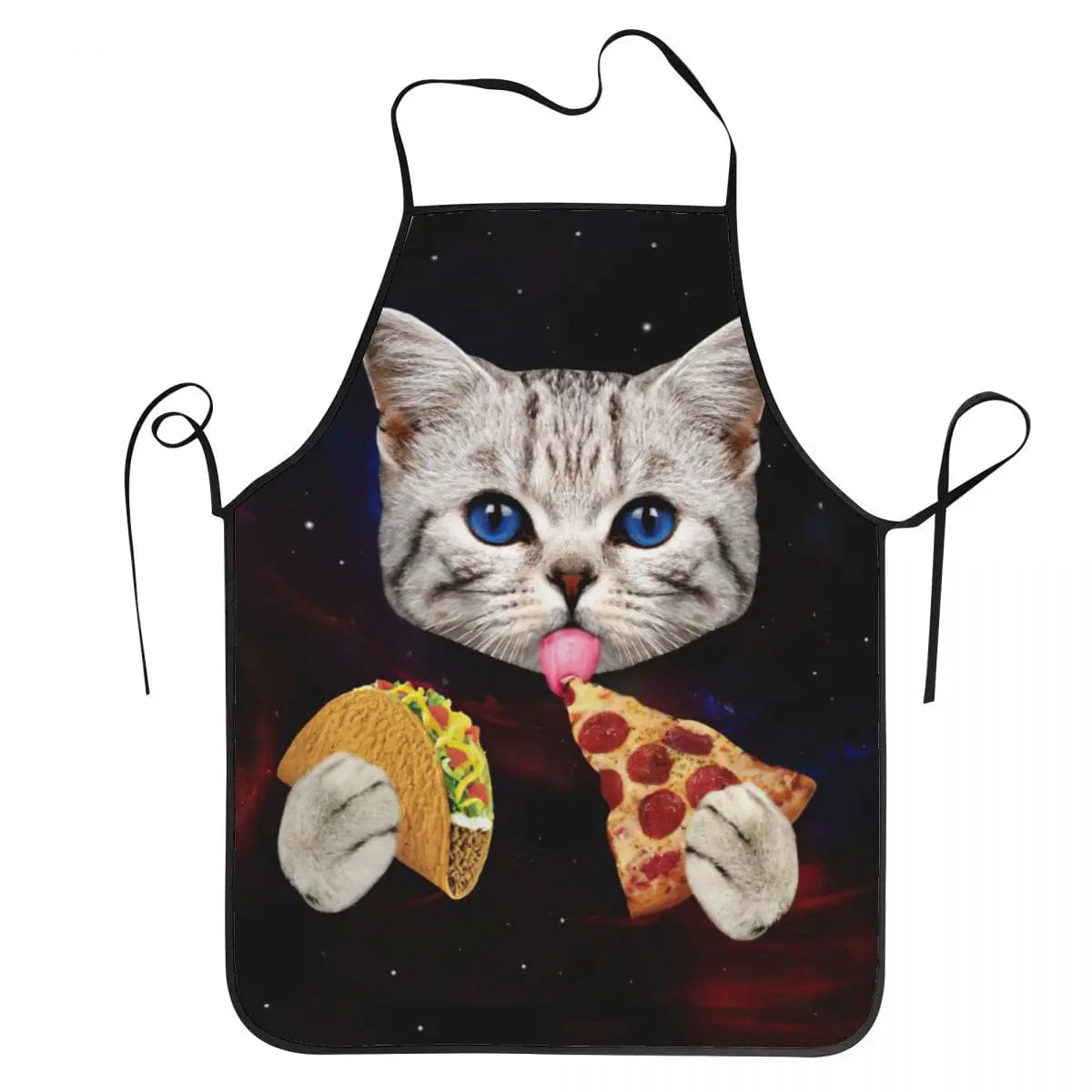 Tablier de cuisine Space Pizza Cat Meme - Chat dans l'Espace - Burritos et Planètes tablier