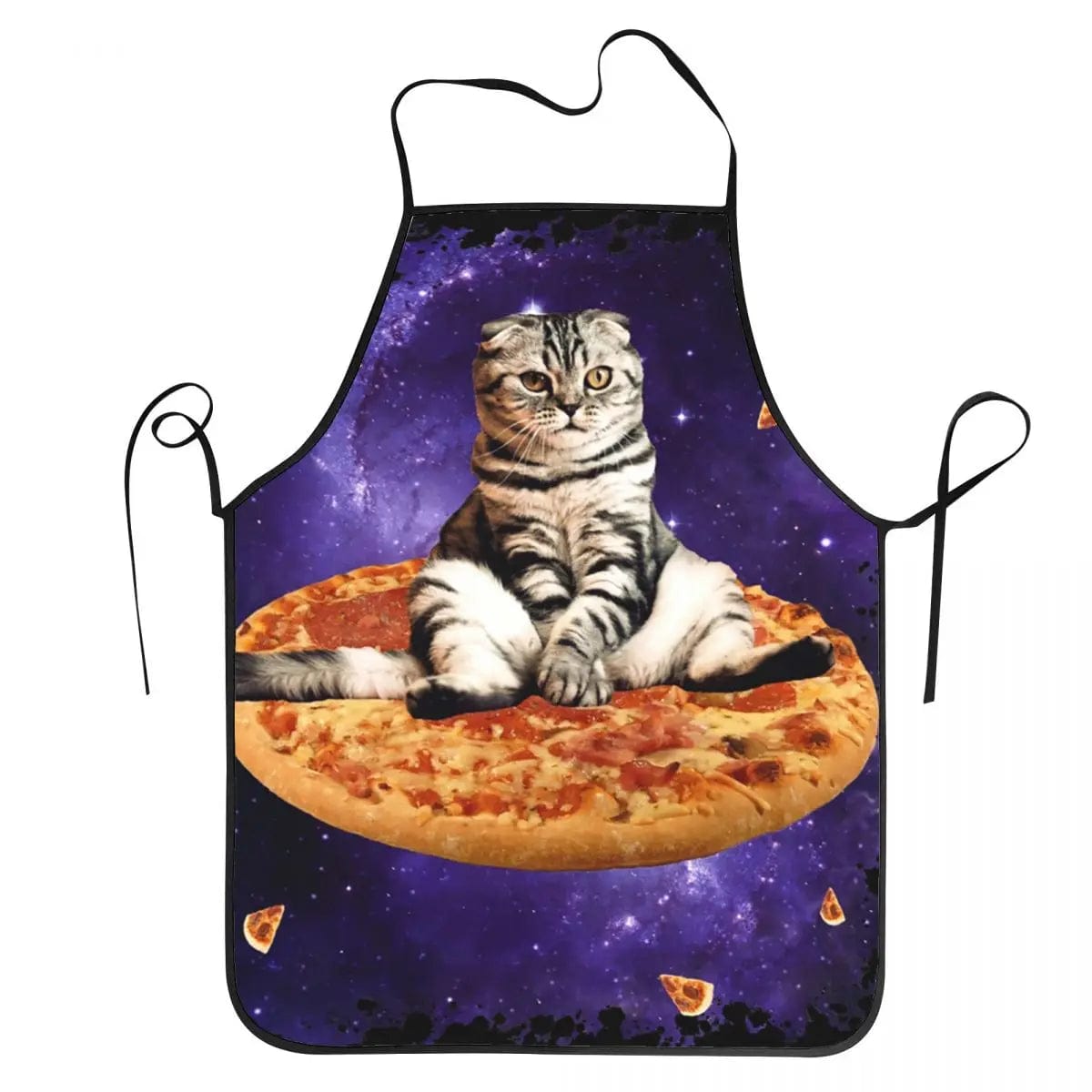 Tablier de Cuisine Unisexe Chat Pizza Espace Lama - Drôle et Original tablier