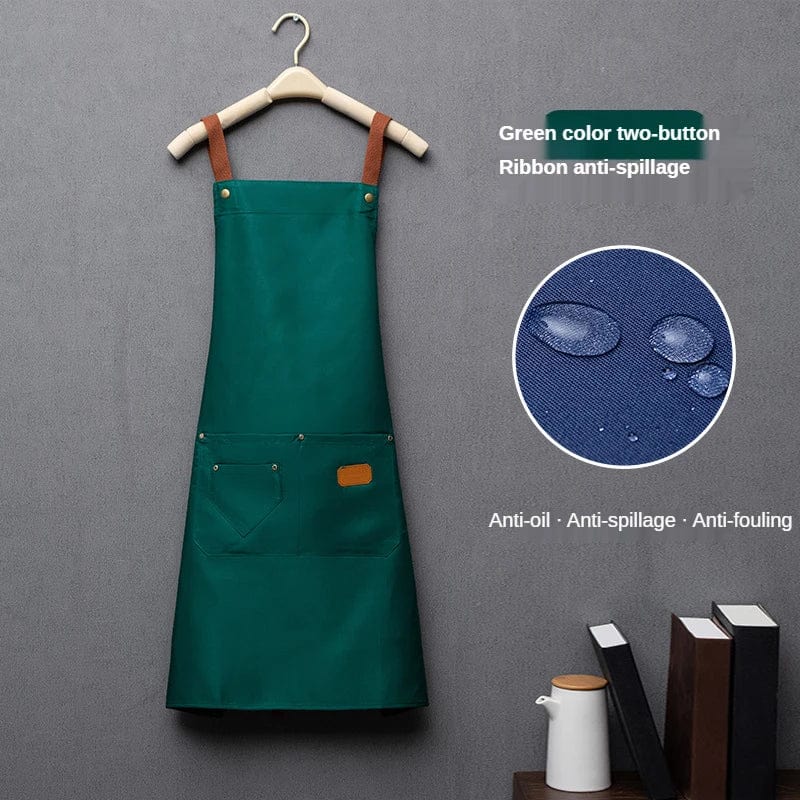 Tablier de cuisine unisexe en tissu non tissé - Bleu-vert - Pour chef, grill, restaurant tablier