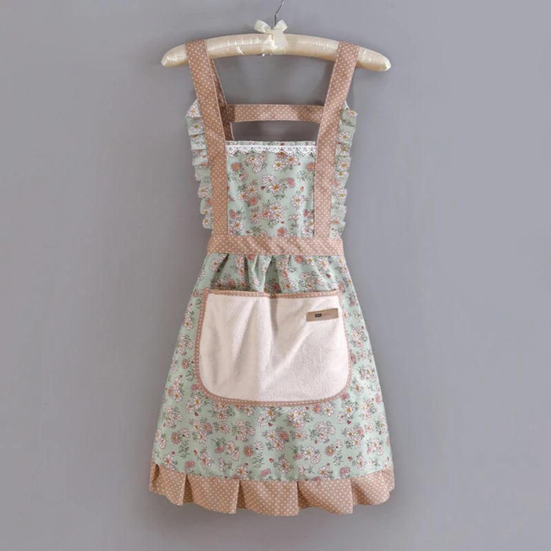 Tablier de cuisine vintage rétro années 50 traditionnel rose tablier