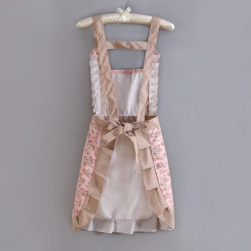 Tablier de cuisine vintage rétro années 50 traditionnel rose tablier
