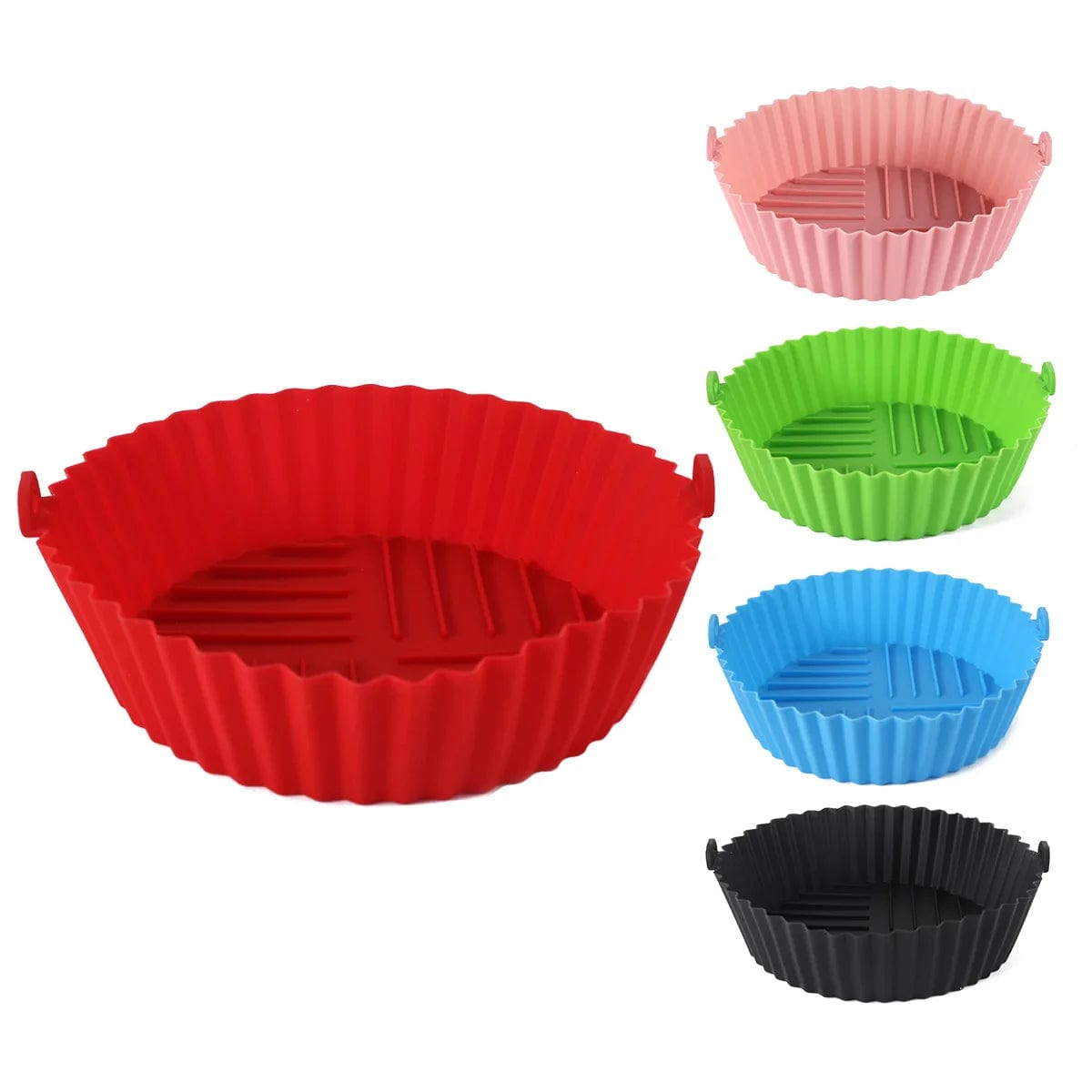 Tapis de Cuisson en Silicone pour Air Fryer - Facile à Nettoyer et Résistant à Haute Température - Modèle Circulaire Pliable - Qualité Alimentaire
