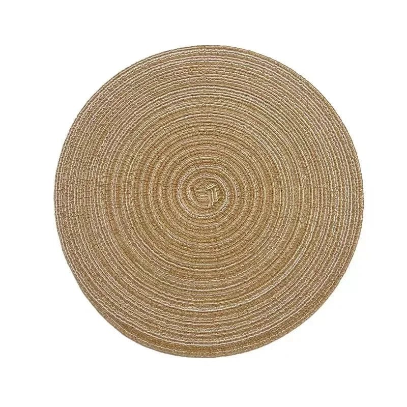 Tapis de Table Rond en Vinyle Tissé Individuel pour Décoration de Table, Lot de 1