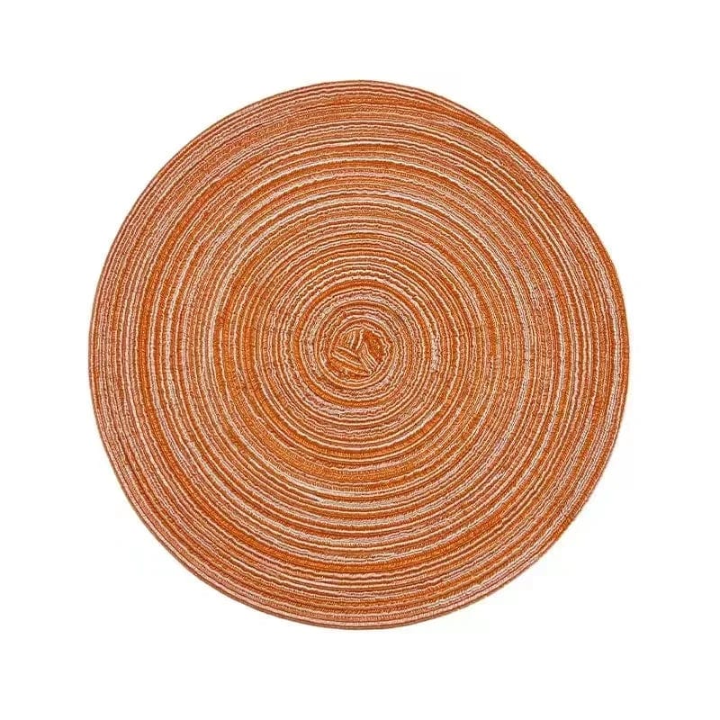 Tapis de Table Rond en Vinyle Tissé Individuel pour Décoration de Table, Lot de 1