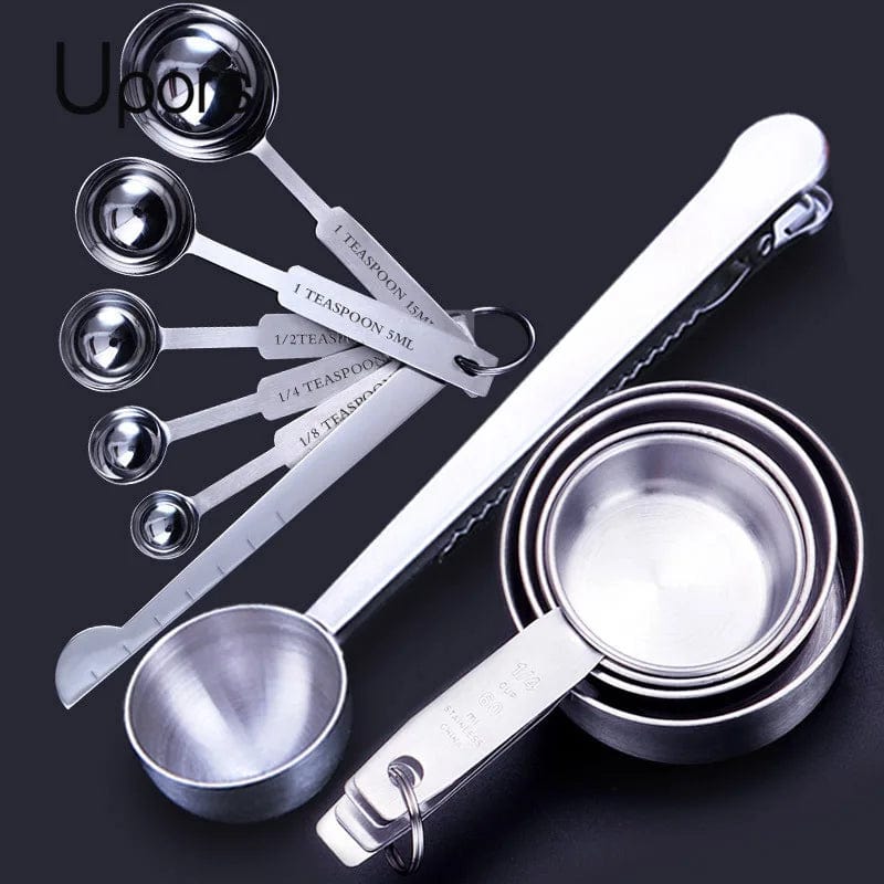Set Tasses et Cuillères à Mesurer Inox – 8, 10 ou 11 Pièces