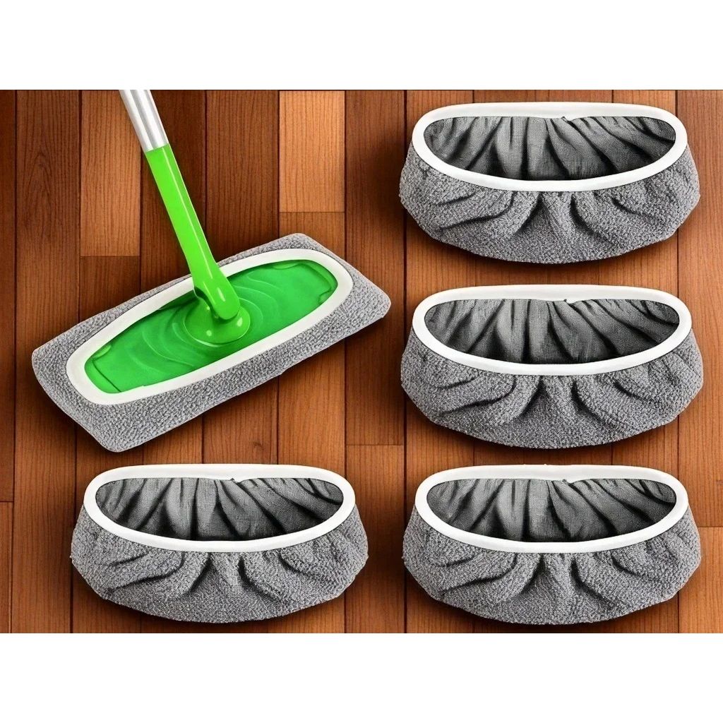 Lingettes Microfibre Lavables pour Balai Plat — Lot de 4 Réutilisables